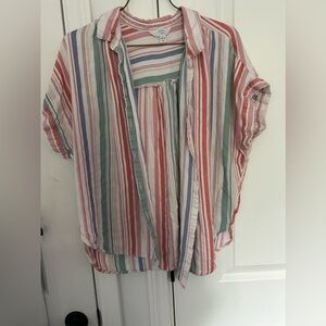 Summery striped button up shirt